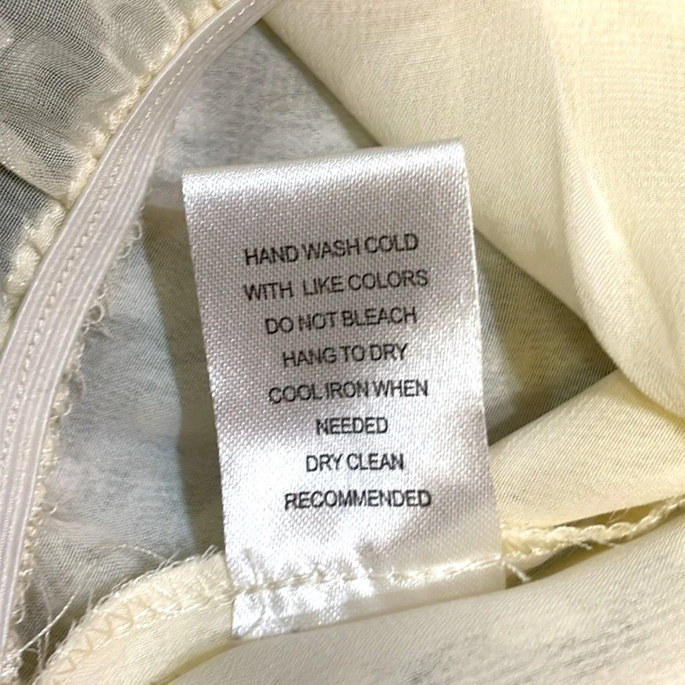 Daniel Rainn Silk Lined Peplum Blouse, Medium, NWOT, Cream Ecru Sheer Elegant - Picture 12 of 14